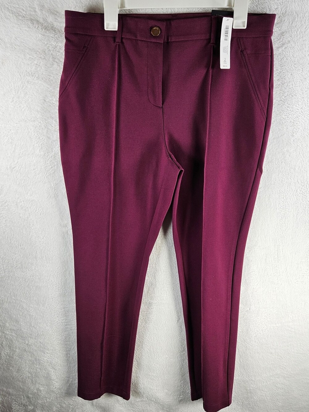 Chico's So Slimming Elyse Slim Leg Trouser Plum Women's Size 12 Short